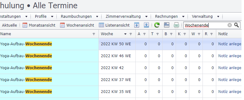 Listen durchsuchen